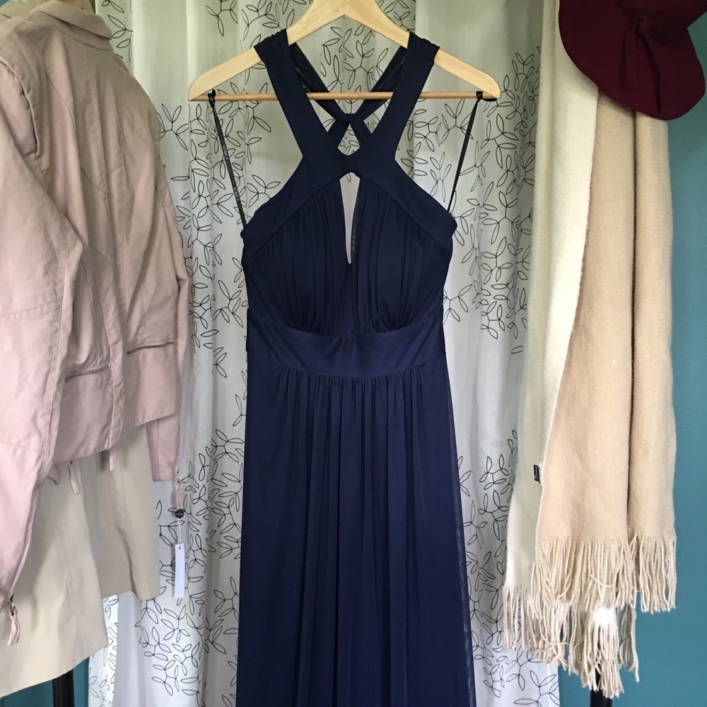 Low back, keyhole front prom/formal dress